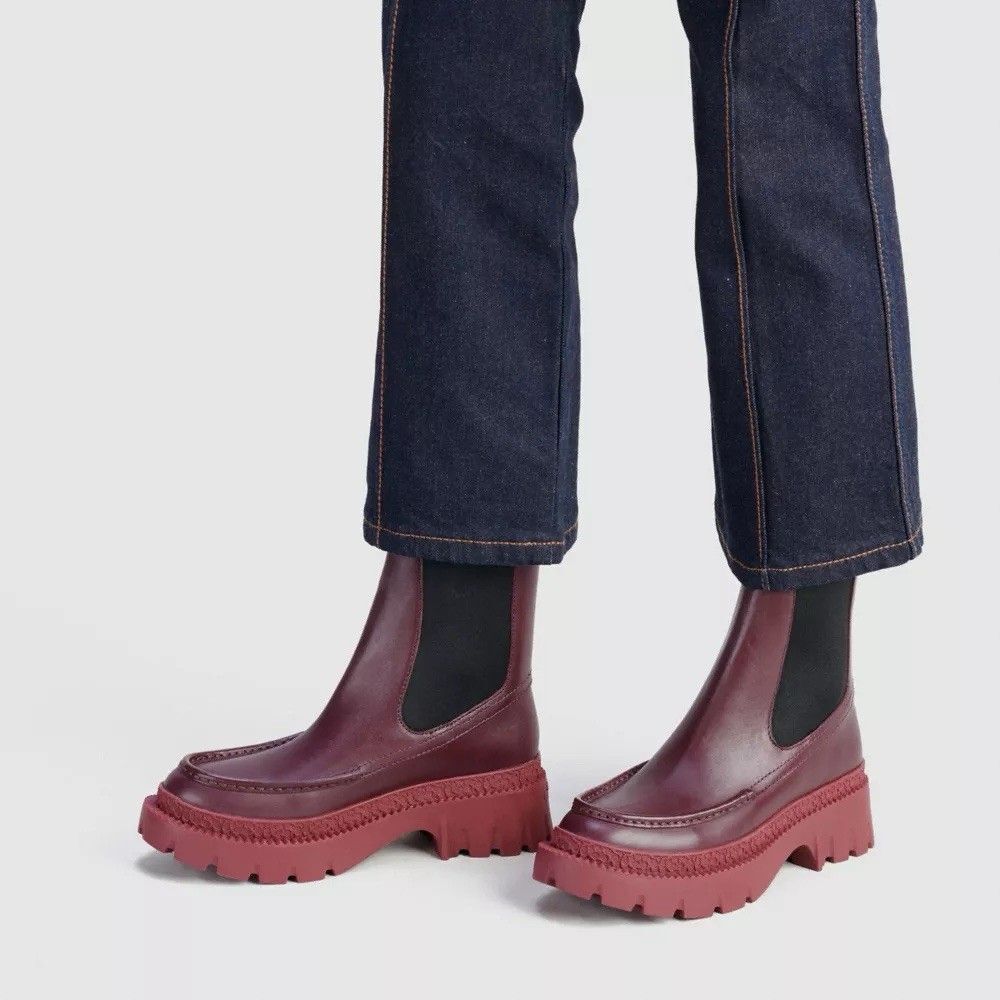 (F2)Coach Joey Bootie Leather Women’s DARK CRANBERRY,Size 9.5 B/40 MSRP: $275.00 - Picture 2 of 16